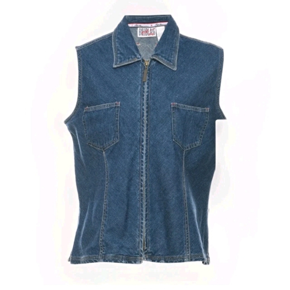 Chic Blue Denim Vest Vintage Bill Blass 1990's
